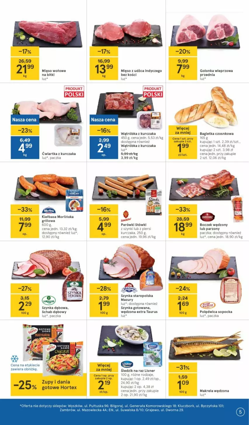 Gazetka promocyjna Tesco - Tesco gazetka - przyszły tydzień - ważna 06.05 do 12.05.2021 - strona 5 - produkty: Boczek, Golonka wieprzowa, Grill, Hortex, Kurczak, Lisner, Mięso, Mięso wołowe, Parówki, Polędwica, Szynka, Top