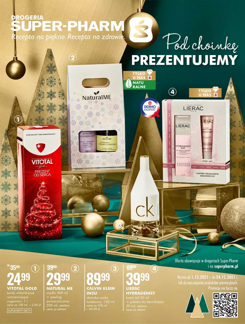 Gazetka promocyjna Super Pharm - Gazetka - ważna 01.12 do 24.12.2021 - strona 1 - produkty: Discover, Fa, Lierac, Mydło, Peeling, Suplement diety, Tonik, Woda