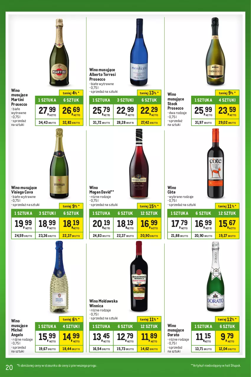 Gazetka promocyjna Makro - Kupujesz więcej płacisz mniej - oferta z alkoholem - ważna 27.12.2023 do 22.01.2024 - strona 20 - produkty: Martini, Mogen David, Mus, Prosecco, Stock, Wino, Wino musujące