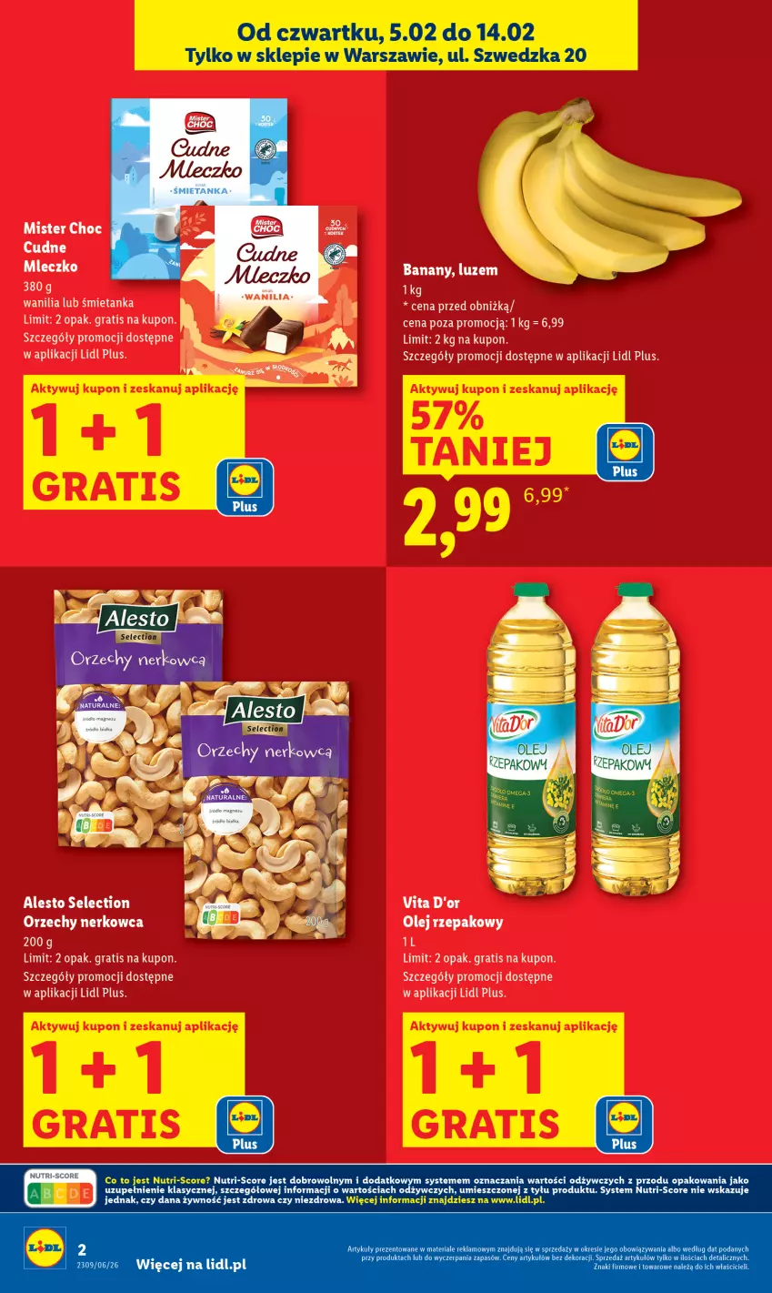Gazetka promocyjna Lidl - Lidl w Warszawie - ważna 05.02 do 14.02.2026 - strona 2 - produkty: Banany, Gra, Mleczko, Olej, Olej rzepakowy