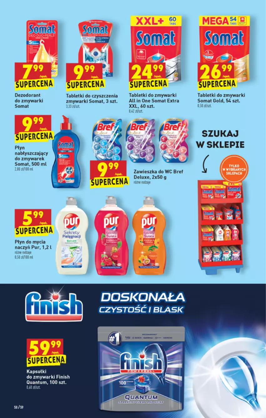 Gazetka promocyjna Biedronka - W tym tygodniu - ważna 22.04 do 28.04.2021 - strona 58 - produkty: Bref, Dezodorant, Fa, Finish, HP, Kret, Płyn do mycia, Pur, Somat, Somat gold, Tablet, Tabletki do zmywarki, Zawieszka do wc, Zmywarki