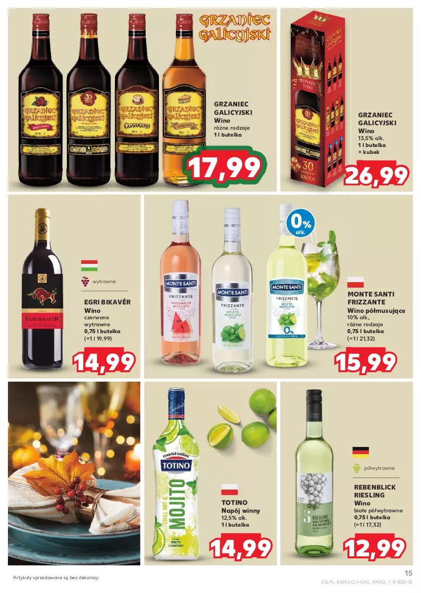 Gazetka promocyjna Kaufland - Barek Kauflandu - ważna 03.10 do 16.10.2024 - strona 15 - produkty: Grzaniec Galicyjski, Kubek, Monte, Monte Santi, Mus, Napój, Wino, Wino białe, Wino czerwone