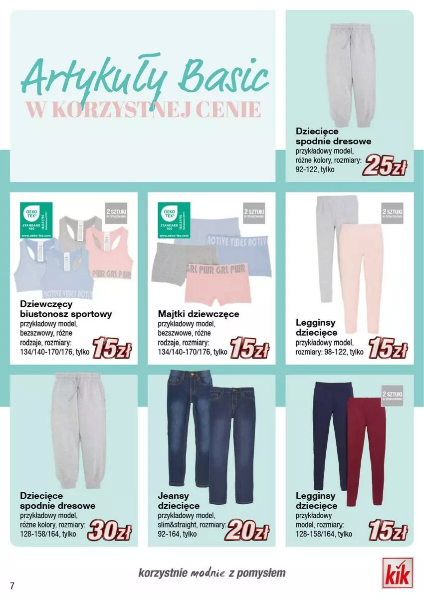 Gazetka promocyjna Kik - ważna 08.01 do 31.01.2024 - strona 13 - produkty: Biustonosz, Dres, Dzieci, Gin, Legginsy, Majtki, Por, Spodnie, Spodnie dresowe, Sport