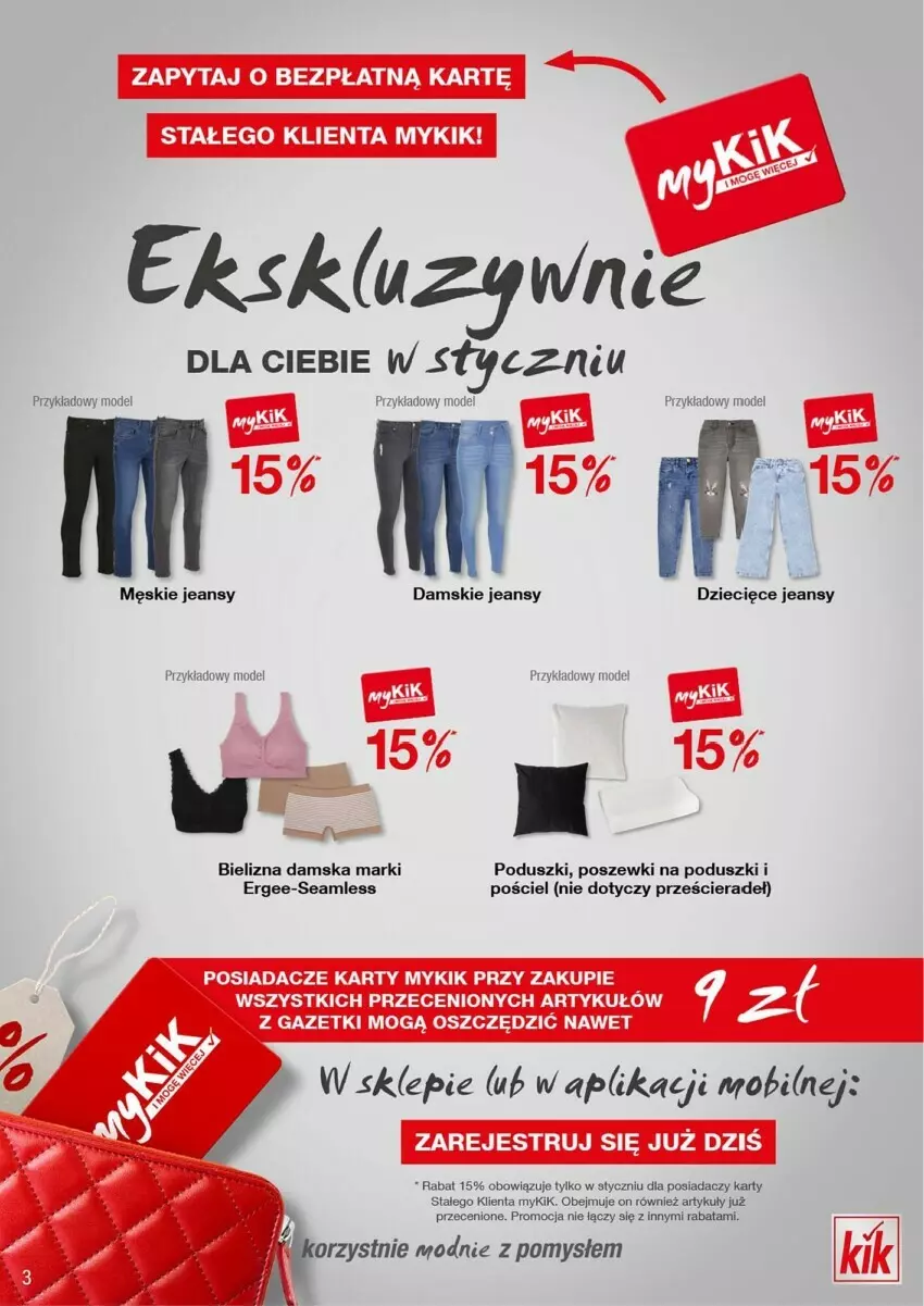 Gazetka promocyjna Kik - ważna 08.01 do 31.01.2024 - strona 9 - produkty: Bielizna, Dzieci, Mobil, Pościel