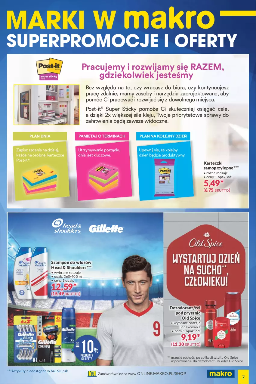 Gazetka promocyjna Makro - [Oferta specjalna] Marki w MAKRO - ważna 01.06 do 14.06.2021 - strona 7 - produkty: Dezodorant, Karteczki samoprzylepne, Klej, Mięta, Mop, Old Spice, Olej, Por, Szampon