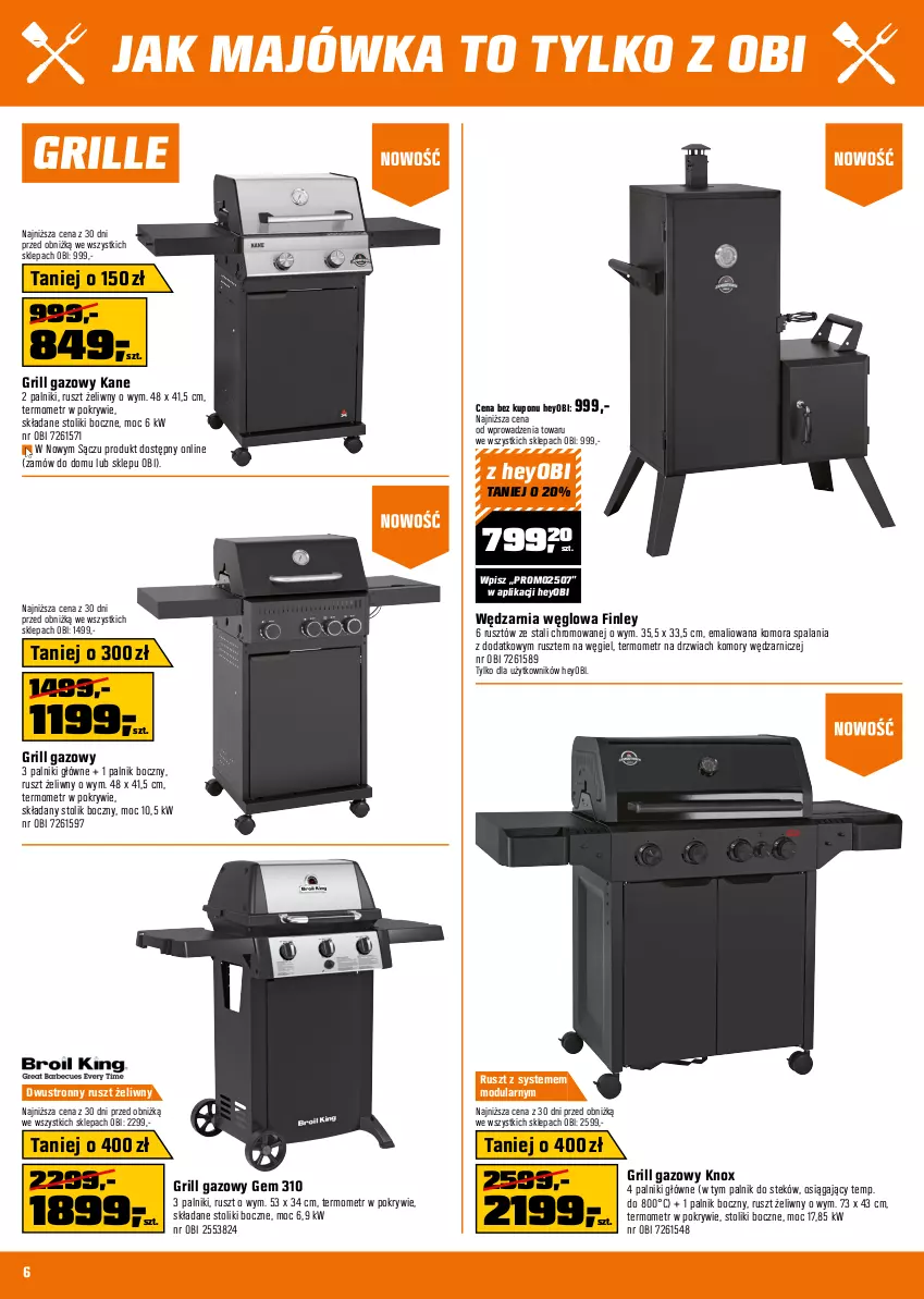 Gazetka promocyjna Obi - Gazetka OBI - ważna 23.04 do 06.05.2025 - strona 6 - produkty: Cynk, Drzwi, Dywan, Grill, Grill gazowy, Huśtawka, Ogród, Olma, Sos, Stek, Stolik, Termometr, Waga