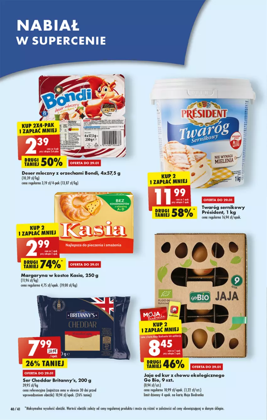 Gazetka promocyjna Biedronka - Gazetka - Biedronka.pl - ważna 26.01 do 01.02.2023 - strona 40 - produkty: Brit, Brita, Cheddar, Deser, Deser mleczny, Dron, Jaja, Kasia, Margaryna, Ser