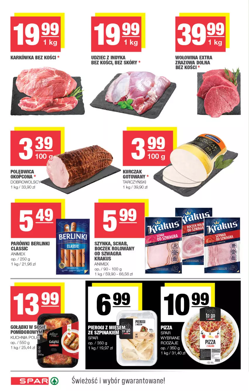 Gazetka promocyjna Spar - Spar - ważna 20.10 do 30.10.2024 - strona 4 - produkty: Berlinki, Boczek, Gra, Krakus, Kuchnia, Kurczak, Pierogi, Polędwica, Szynka, Tarczyński, Udziec z indyka, Wołowina