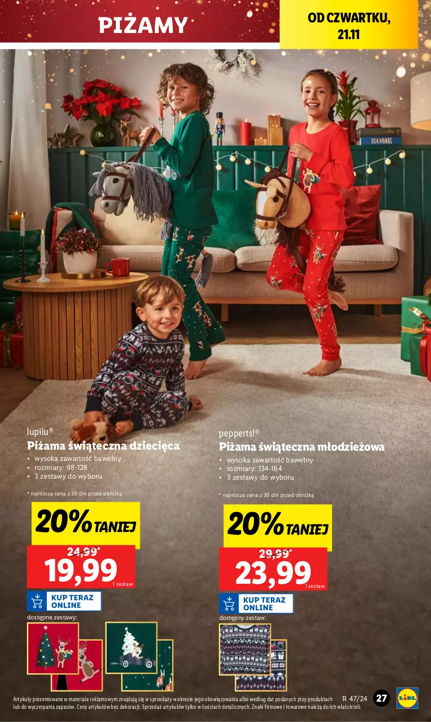 Gazetka promocyjna Lidl - GAZETKA - ważna 18.11 do 23.11.2024 - strona 29 - produkty: Dzieci, Piżama, Sok