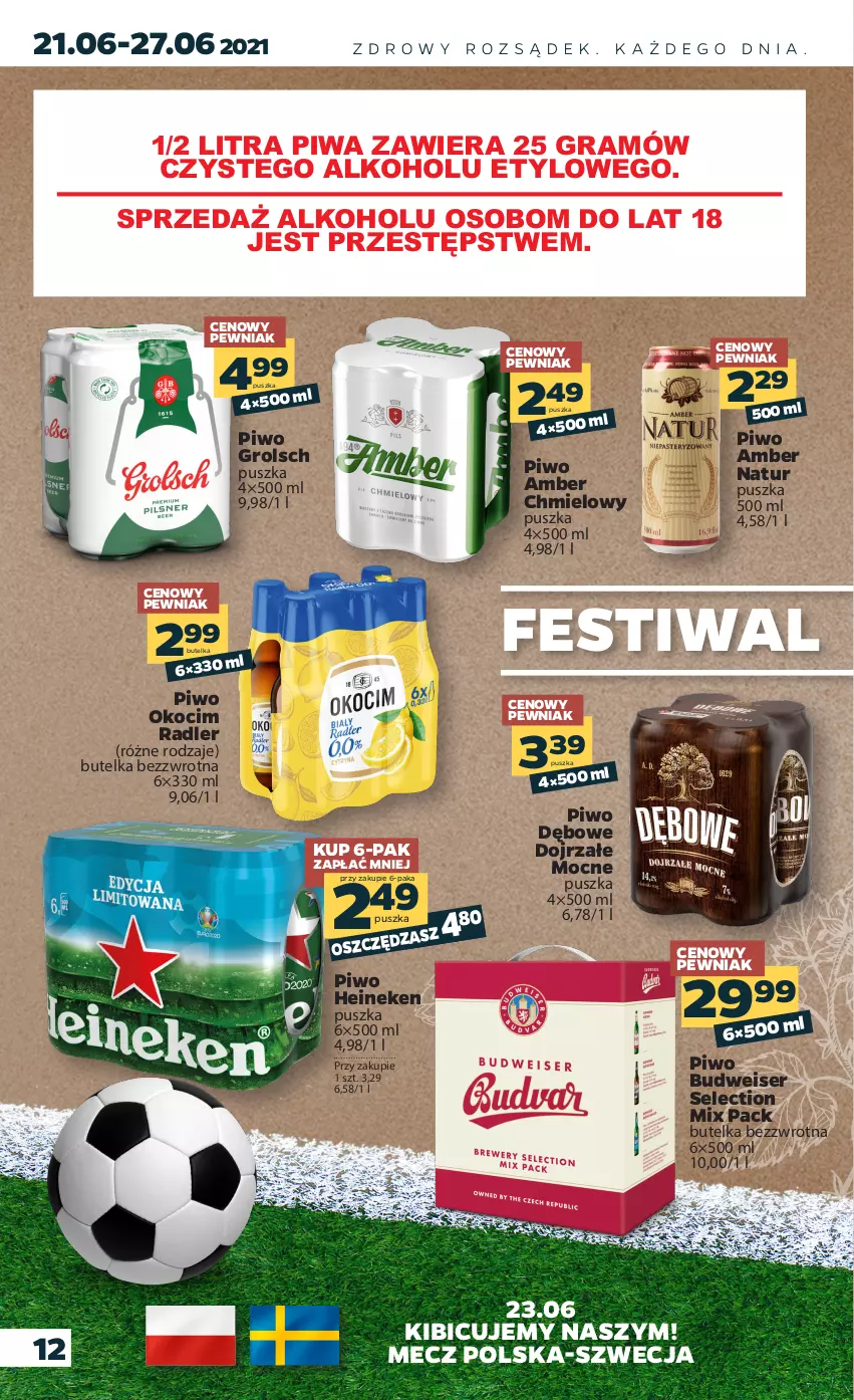 Gazetka promocyjna Netto - Gazetka spożywcza - ważna 21.06 do 27.06.2021 - strona 12 - produkty: BIC, Gra, Heineken, Koc, Okocim, Piwa, Piwo, Radler, Ser