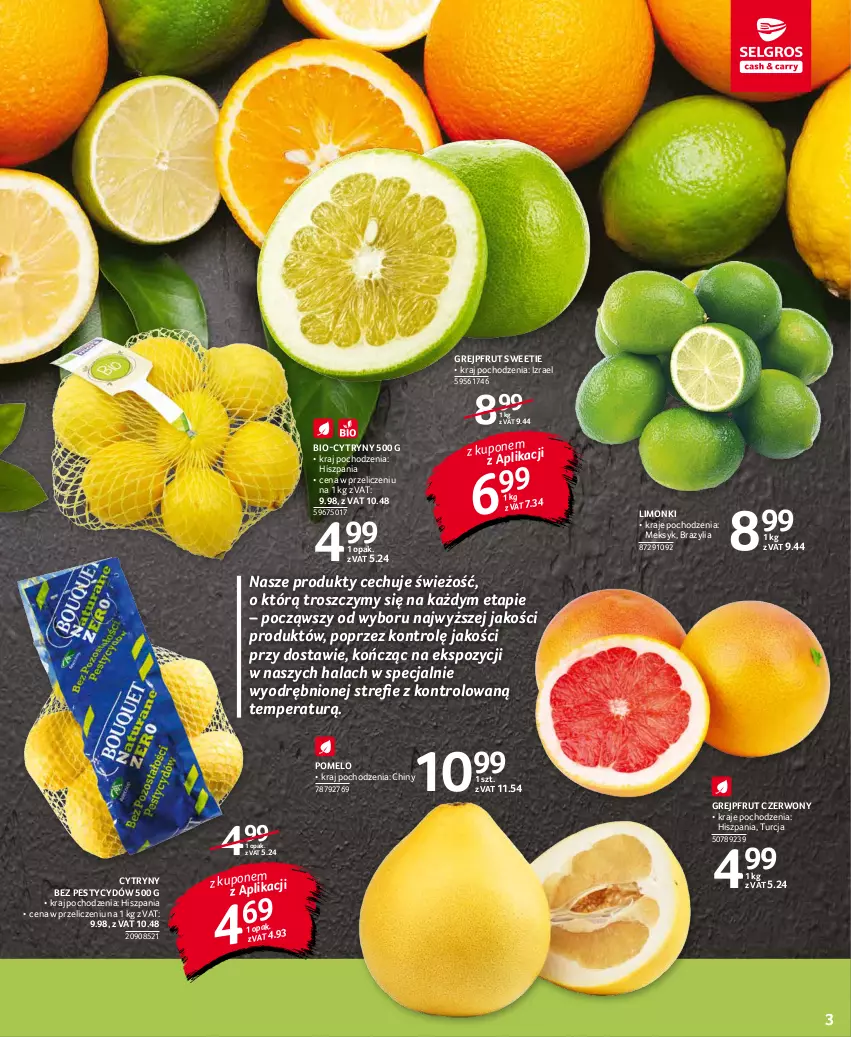 Gazetka promocyjna Selgros - Oferta spożywcza - ważna 25.11 do 01.12.2021 - strona 3 - produkty: Cytryny, Grejpfrut, Pomelo