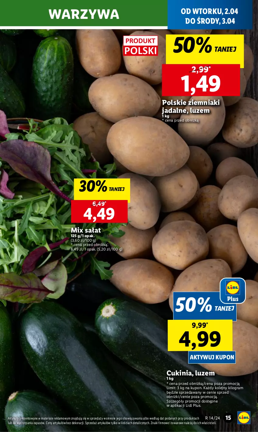 Gazetka promocyjna Lidl - GAZETKA - ważna 02.04 do 03.04.2024 - strona 17 - produkty: Gra, Olej, Sałat, Warzywa, Ziemniaki