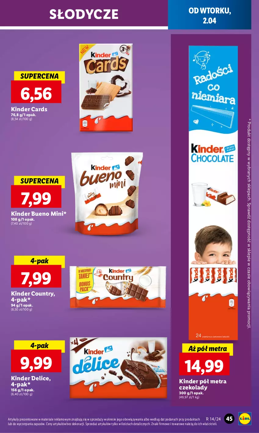 Gazetka promocyjna Lidl - GAZETKA - ważna 02.04 do 03.04.2024 - strona 49 - produkty: Kinder, Kinder Bueno