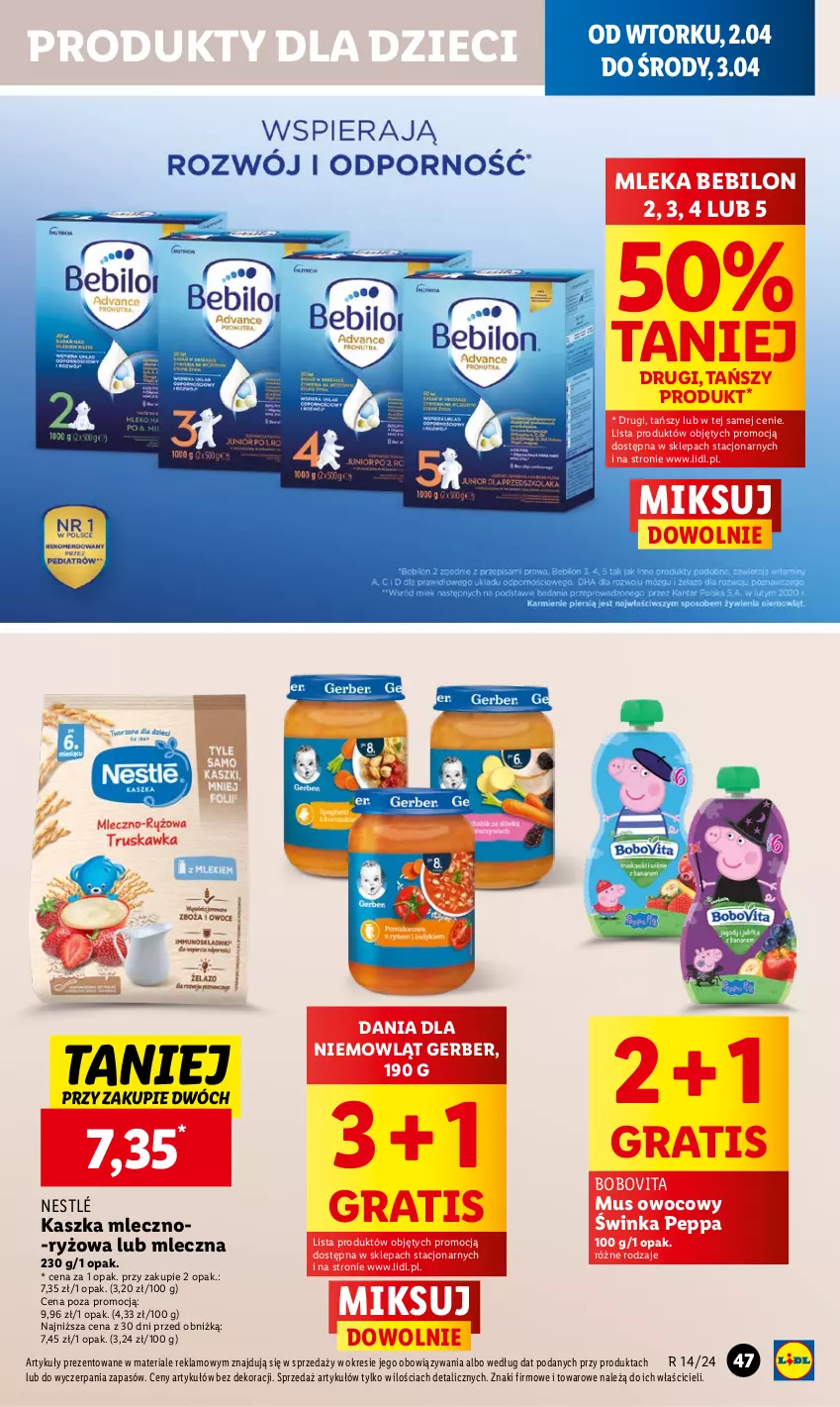 Gazetka promocyjna Lidl - GAZETKA - ważna 02.04 do 03.04.2024 - strona 51 - produkty: BEBILON, BoboVita, Dzieci, Gerber, Gra, Inka, Mus, Nestlé, Ryż