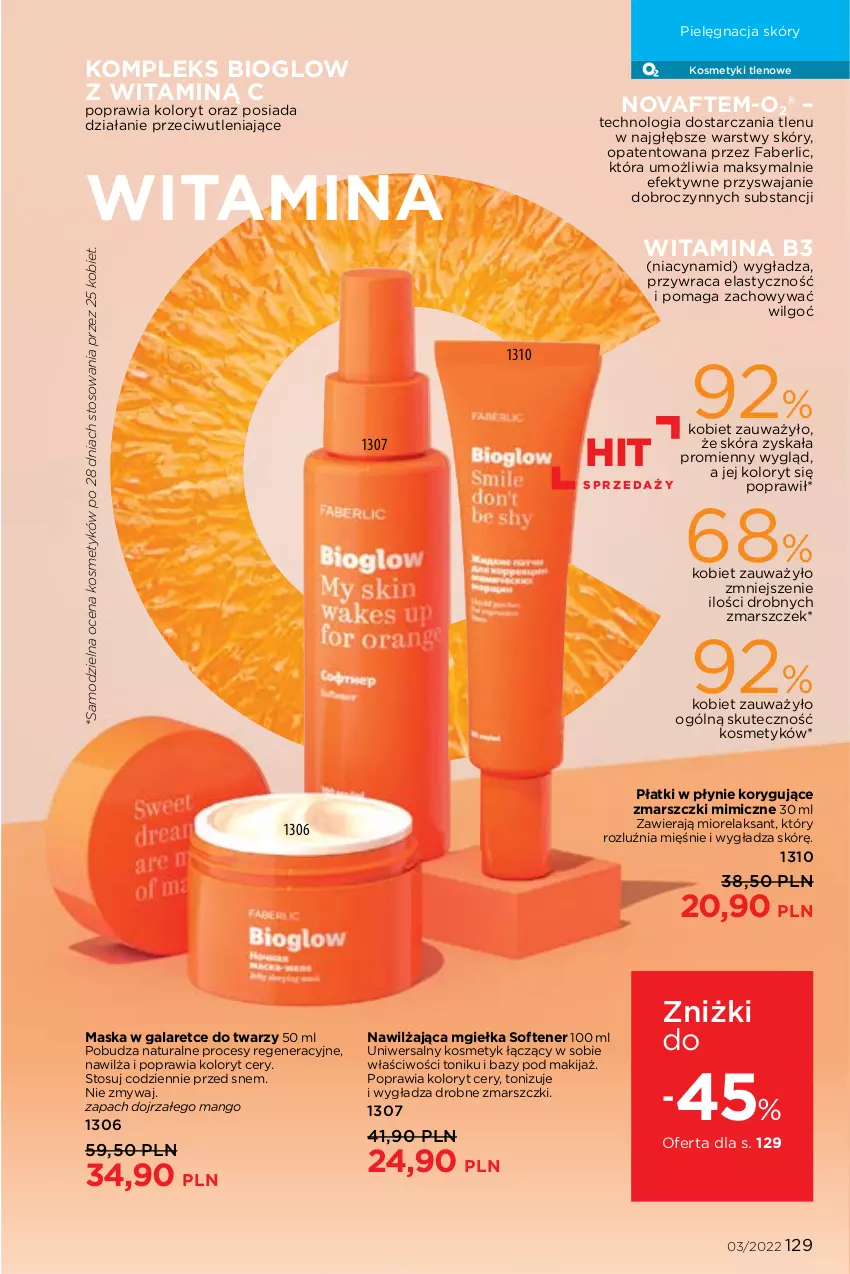 Gazetka promocyjna Faberlic - ważna 07.02 do 20.02.2022 - strona 129 - produkty: Fa, Gala, LG, Makijaż, Mango, Mars, Maska, Pielęgnacja skóry, Tonik