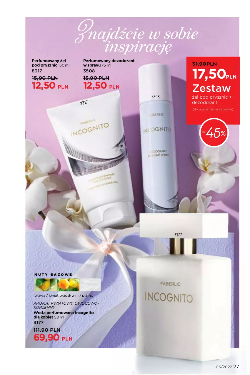 Gazetka promocyjna Faberlic - ważna 07.02 do 20.02.2022 - strona 27 - produkty: Dezodorant, Nuty, Perfum, Woda, Woda perfumowana