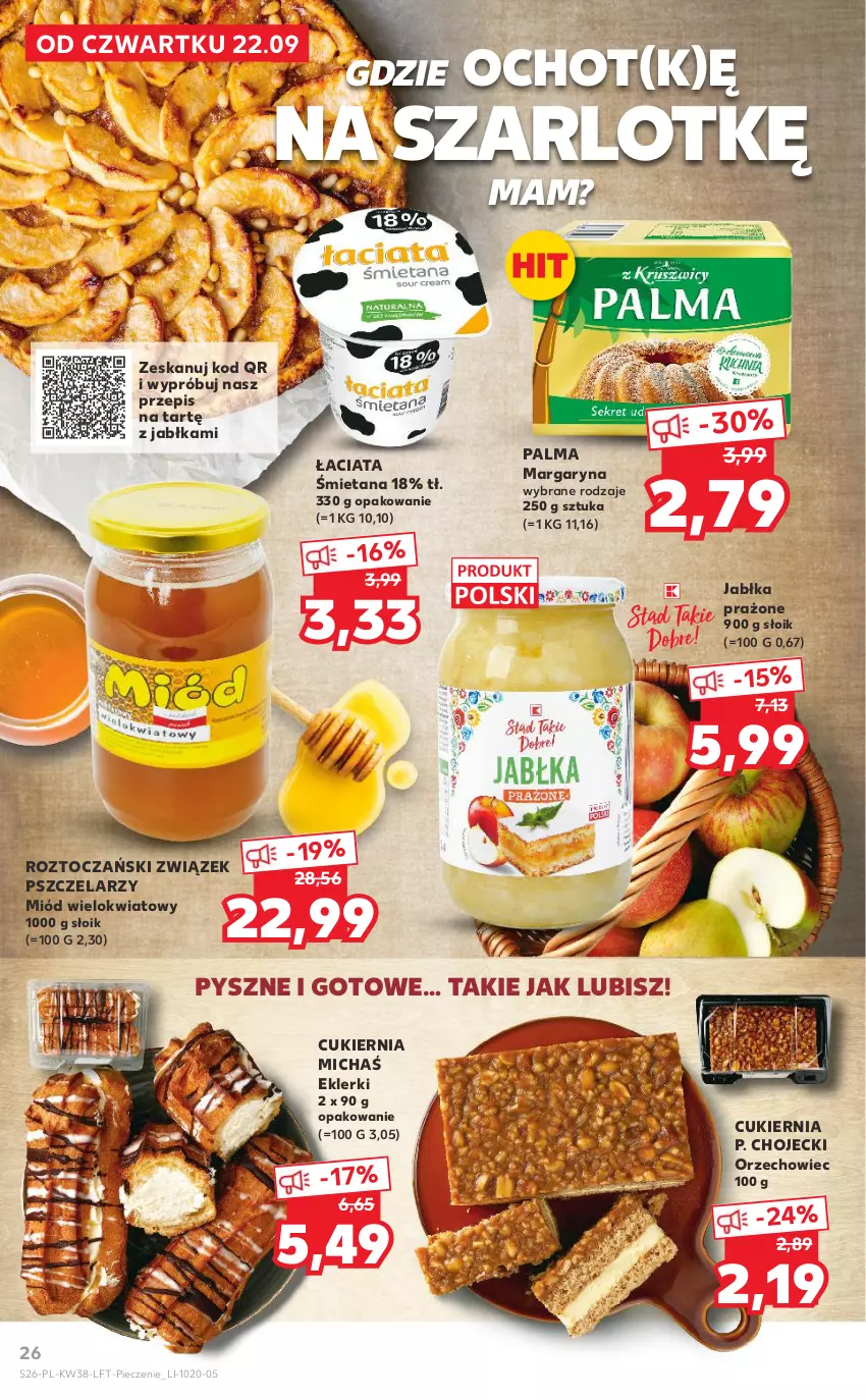 Gazetka promocyjna Kaufland - OFERTA TYGODNIA - ważna 22.09 do 28.09.2022 - strona 26 - produkty: Cukier, Jabłka, Jabłka prażone, Margaryna, Miód, Palma, Piec