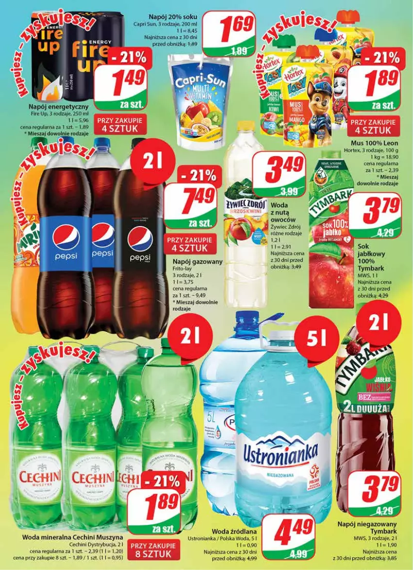 Gazetka promocyjna Dino - G25 - ważna 21.06 do 27.06.2023 - strona 2 - produkty: Hortex, LANA, Leon, Mus, Napój, Napój energetyczny, Napój gazowany, Napój niegazowany, Sok, Szyna, Tymbark, Woda, Woda mineralna