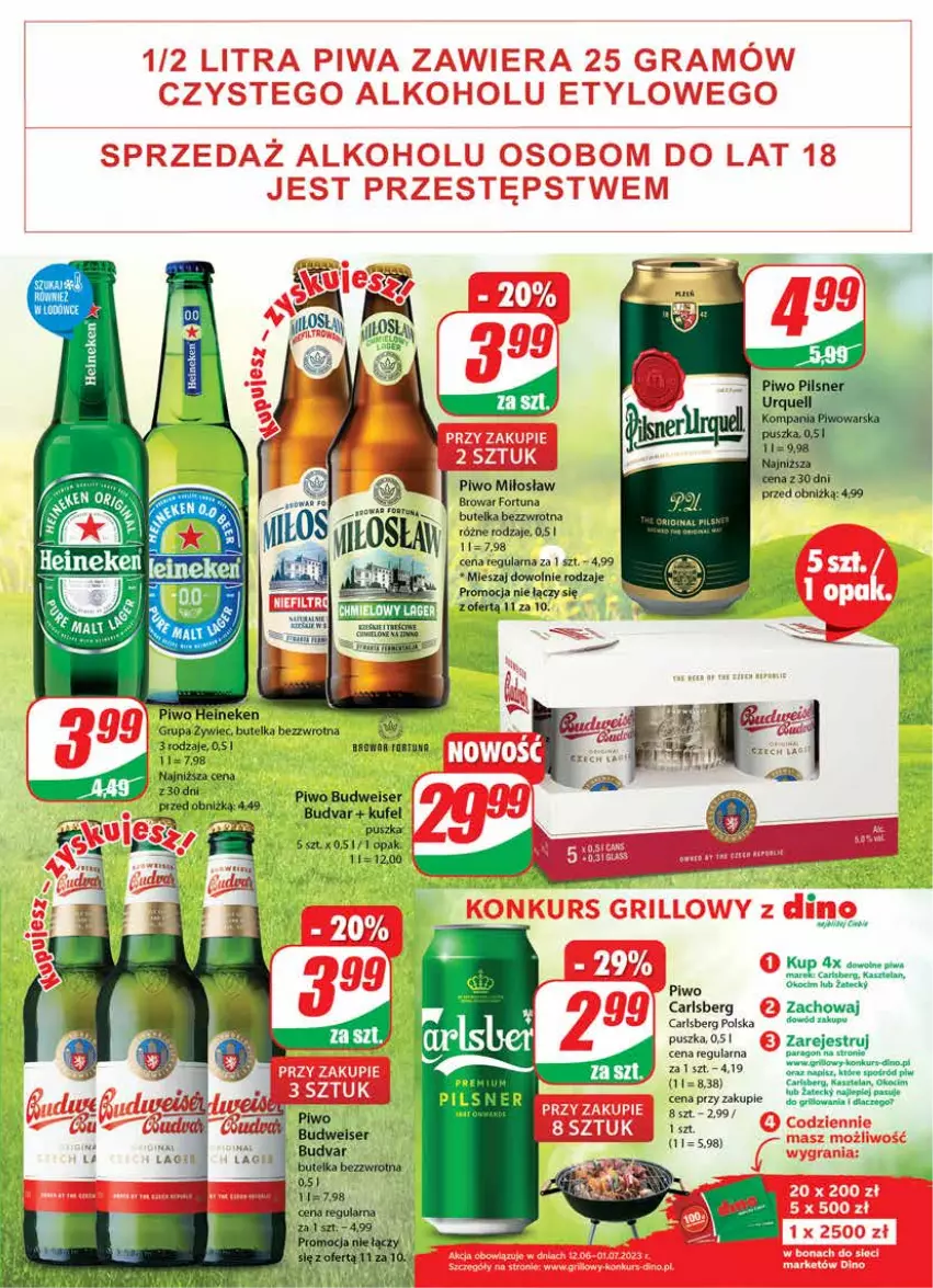 Gazetka promocyjna Dino - G25 - ważna 21.06 do 27.06.2023 - strona 21 - produkty: Carlsberg, Fortuna, Koc, Okocim, Piwo