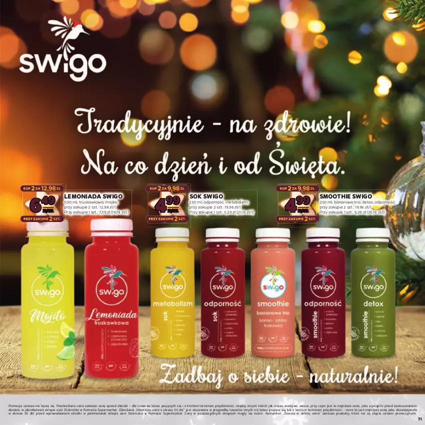 Gazetka promocyjna Stokrotka - Boże Narodzenie - ważna 12.12.2023 do 27.12.2024 - strona 71 - produkty: Lemoniada, Mięso, Owoce, Por, Smoothie, Sok, Warzywa