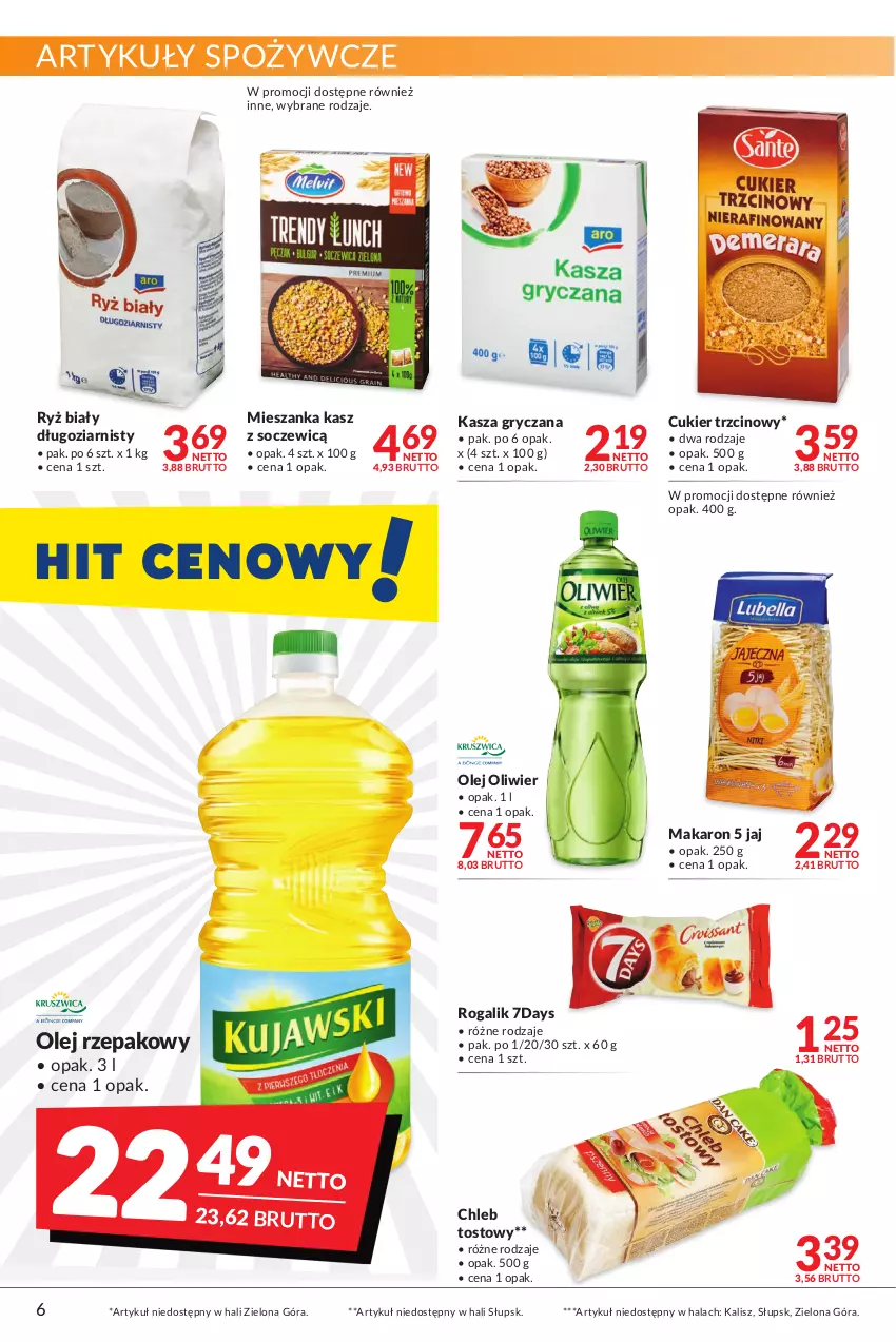 Gazetka promocyjna Makro - [Oferta promocyjna] Artykuły spożywcze i przemysłowe - ważna 27.12.2021 do 05.01.2022 - strona 6 - produkty: Artykuły spożywcze, Chleb, Chleb tostowy, Cukier, Cukier trzcinowy, Gry, Kasza, Kasza gryczana, Makaron, Olej, Olej rzepakowy, Rogal, Ryż, Ryż biały