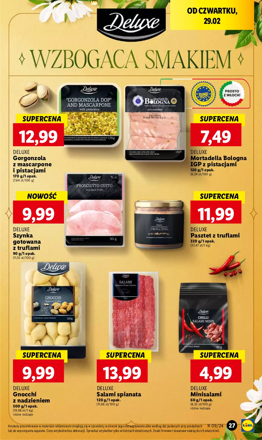 Gazetka promocyjna Lidl - GAZETKA - ważna 29.02 do 02.03.2024 - strona 31 - produkty: Dell, Gnocchi, Gorgonzola, Mascarpone, Mortadella, Pasztet, Salami, Szynka