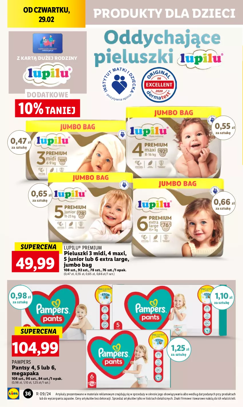 Gazetka promocyjna Lidl - GAZETKA - ważna 29.02 do 02.03.2024 - strona 44 - produkty: Dzieci, O Bag, Pampers