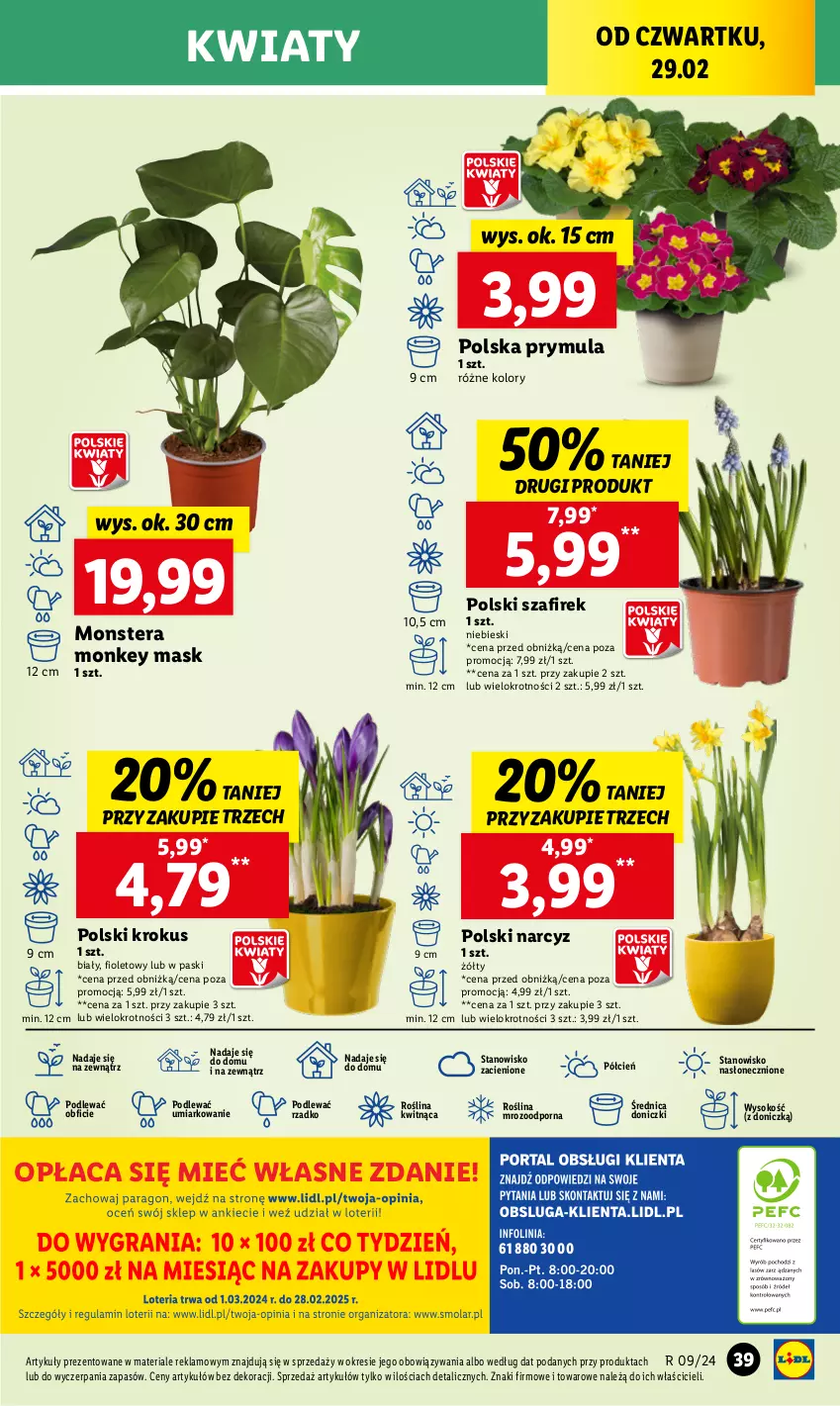 Gazetka promocyjna Lidl - GAZETKA - ważna 29.02 do 02.03.2024 - strona 47 - produkty: Cień, Krokus, Narcyz, O nas, Por, Prymula, Sok, Tera