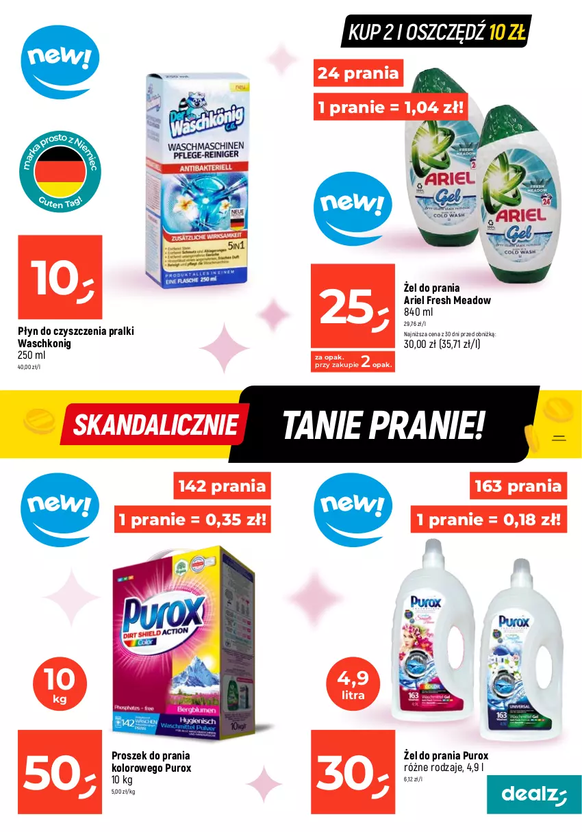 Gazetka promocyjna Dealz - MAKE A DEALZ - ważna 02.01 do 10.01.2024 - strona 11 - produkty: Ariel, Płyn do prania, Pralki, Proszek do prania, Pur, Woolite