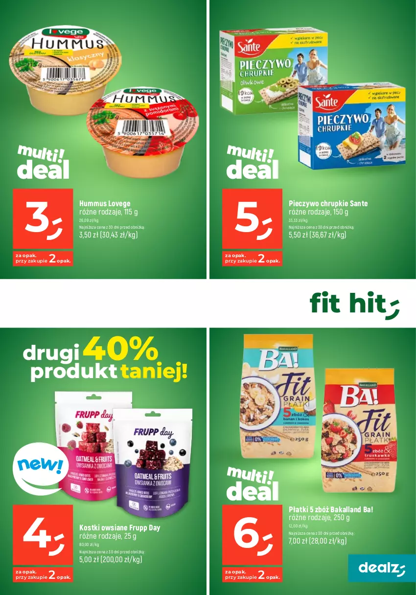 Gazetka promocyjna Dealz - MAKE A DEALZ - ważna 02.01 do 10.01.2024 - strona 34 - produkty: Ba!, Bakalland, Chrupki, Hummus, Mus, Piec, Pieczywo, Pieczywo chrupkie, Sante