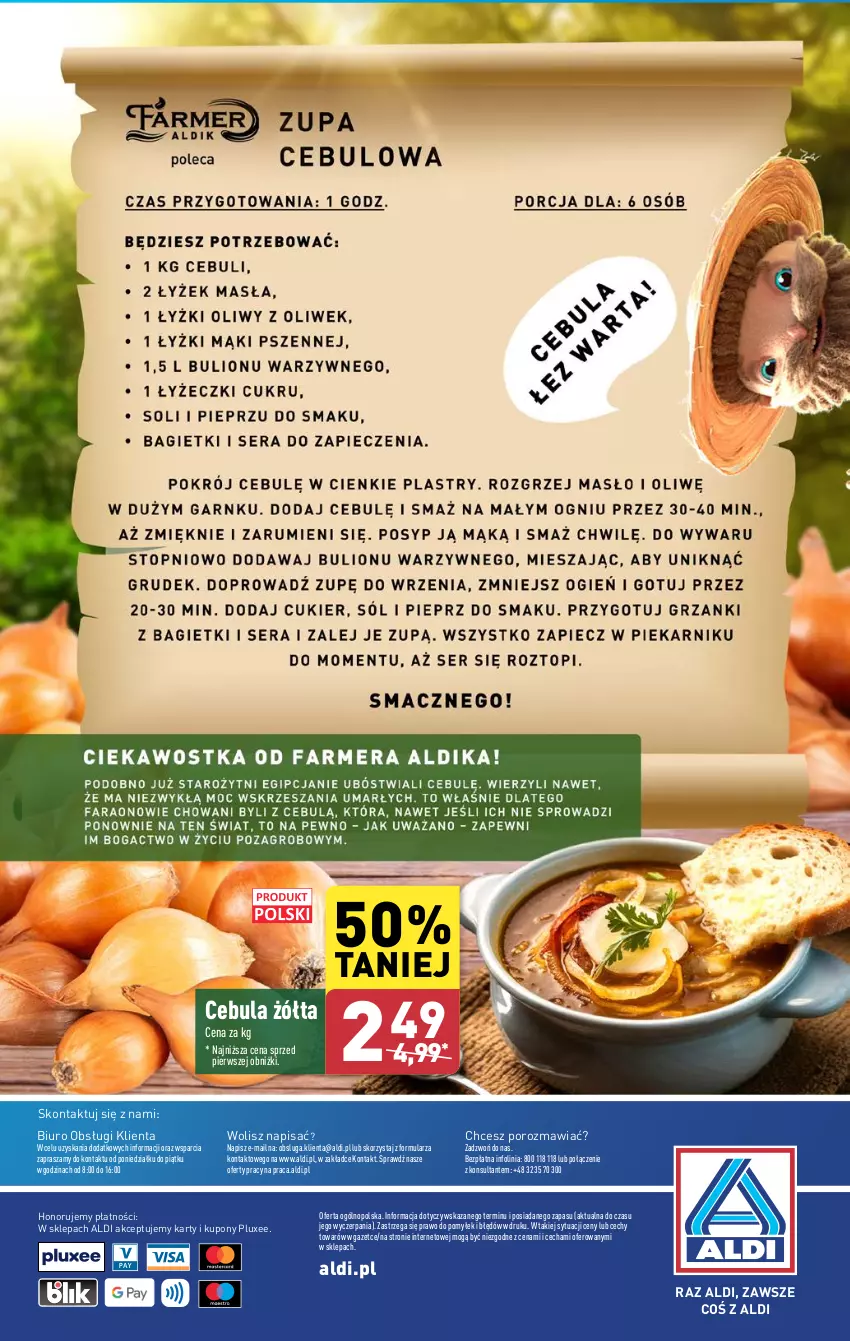 Gazetka promocyjna Aldi - Farmer ALDIK poleca świeże owoce i warzywa - ważna 19.08 do 25.08.2024 - strona 6 - produkty: Biuro, Cebula, O nas, Por