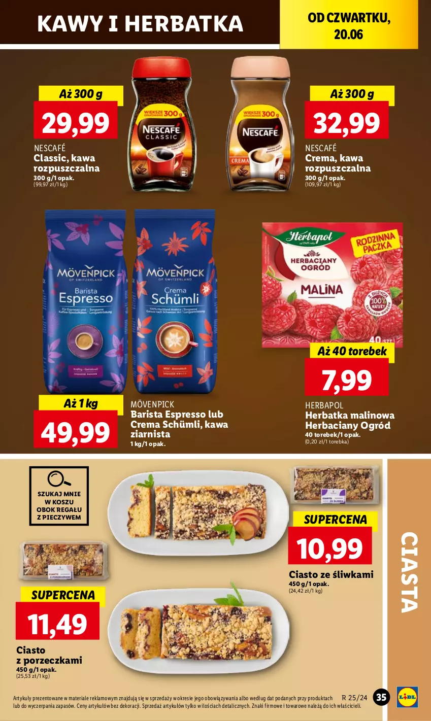 Gazetka promocyjna Lidl - GAZETKA - ważna 20.06 do 22.06.2024 - strona 43 - produkty: Herbapol, Kawa, Kawa rozpuszczalna, Kawa ziarnista, Kosz, Nescafé, Ogród, Piec, Por, Regał, Torebka