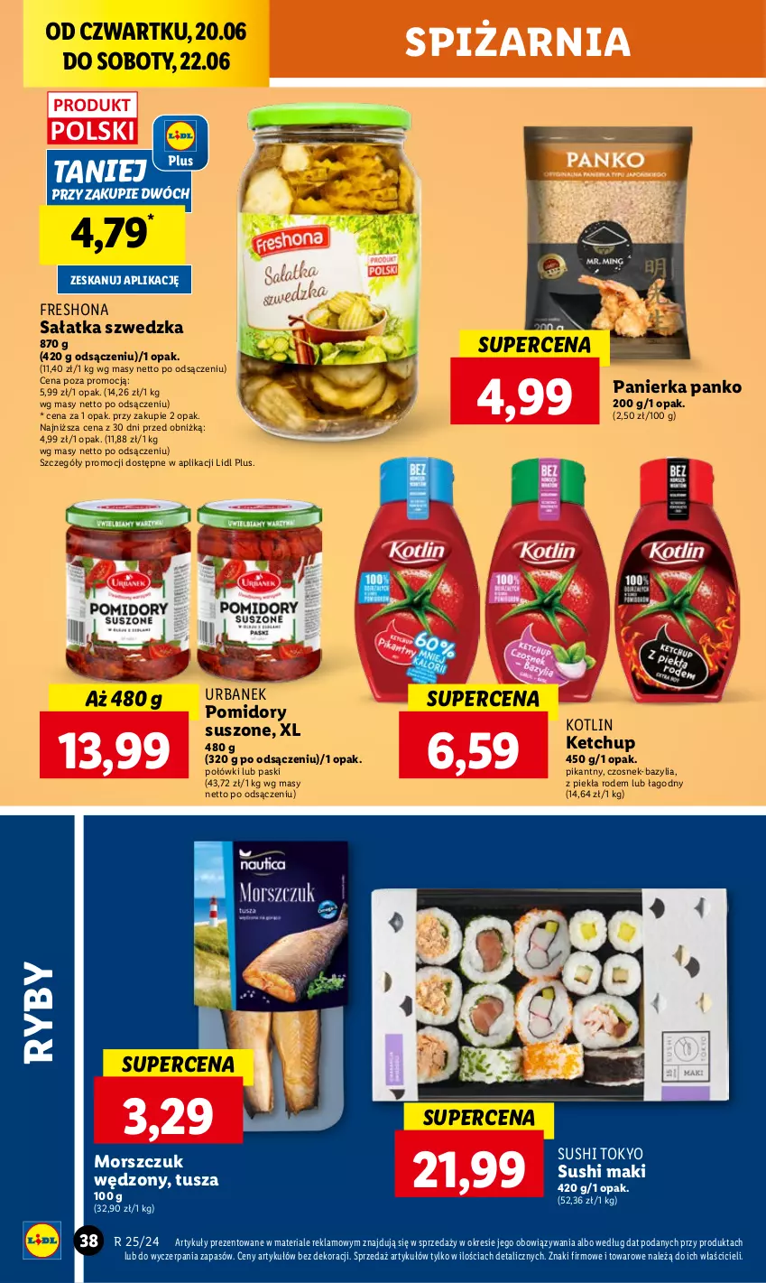 Gazetka promocyjna Lidl - GAZETKA - ważna 20.06 do 22.06.2024 - strona 46 - produkty: Bazyl, Bazylia, Czosnek, Ketchup, Kotlin, Pomidory, Sałat, Sałatka, Sushi, Tusz