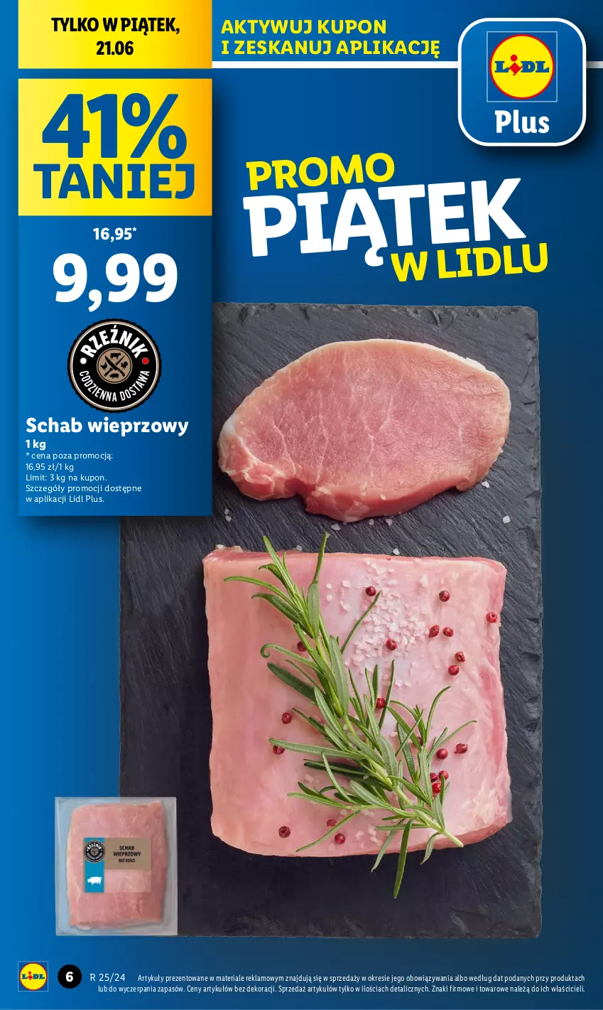 Gazetka promocyjna Lidl - GAZETKA - ważna 20.06 do 22.06.2024 - strona 6 - produkty: Schab wieprzowy