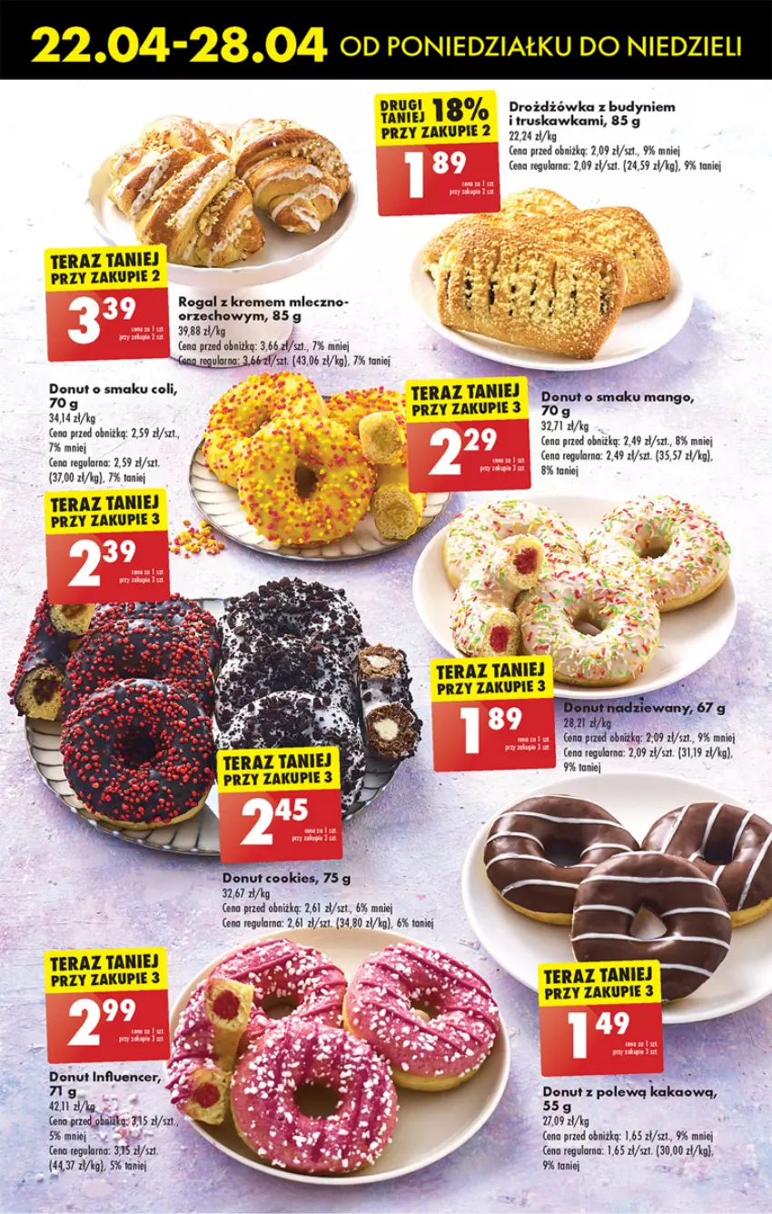 Gazetka promocyjna Biedronka - Od poniedzialku - ważna 22.04 do 27.04.2024 - strona 42 - produkty: Donut, Drozdzówka, Kakao, Tera