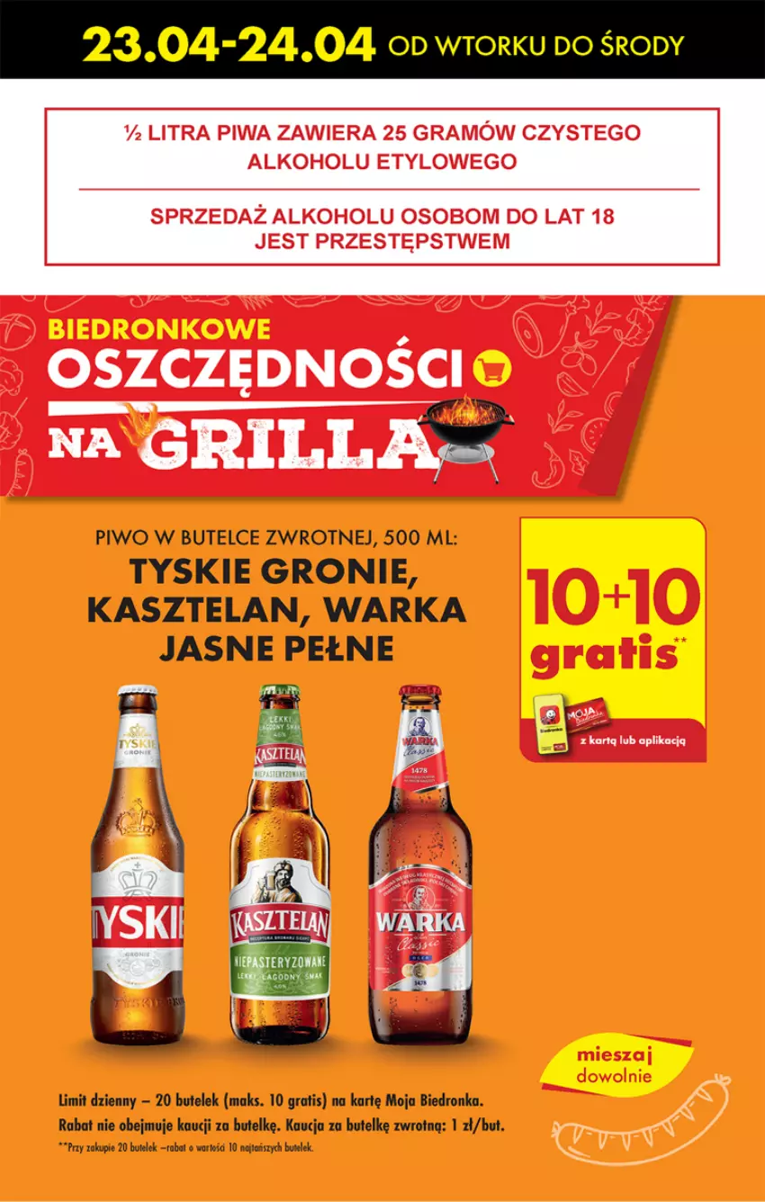 Gazetka promocyjna Biedronka - Od poniedzialku - ważna 22.04 do 27.04.2024 - strona 7 - produkty: Dron, Gra, Grill, Kasztelan, Piwa, Piwo, Tyskie, Warka