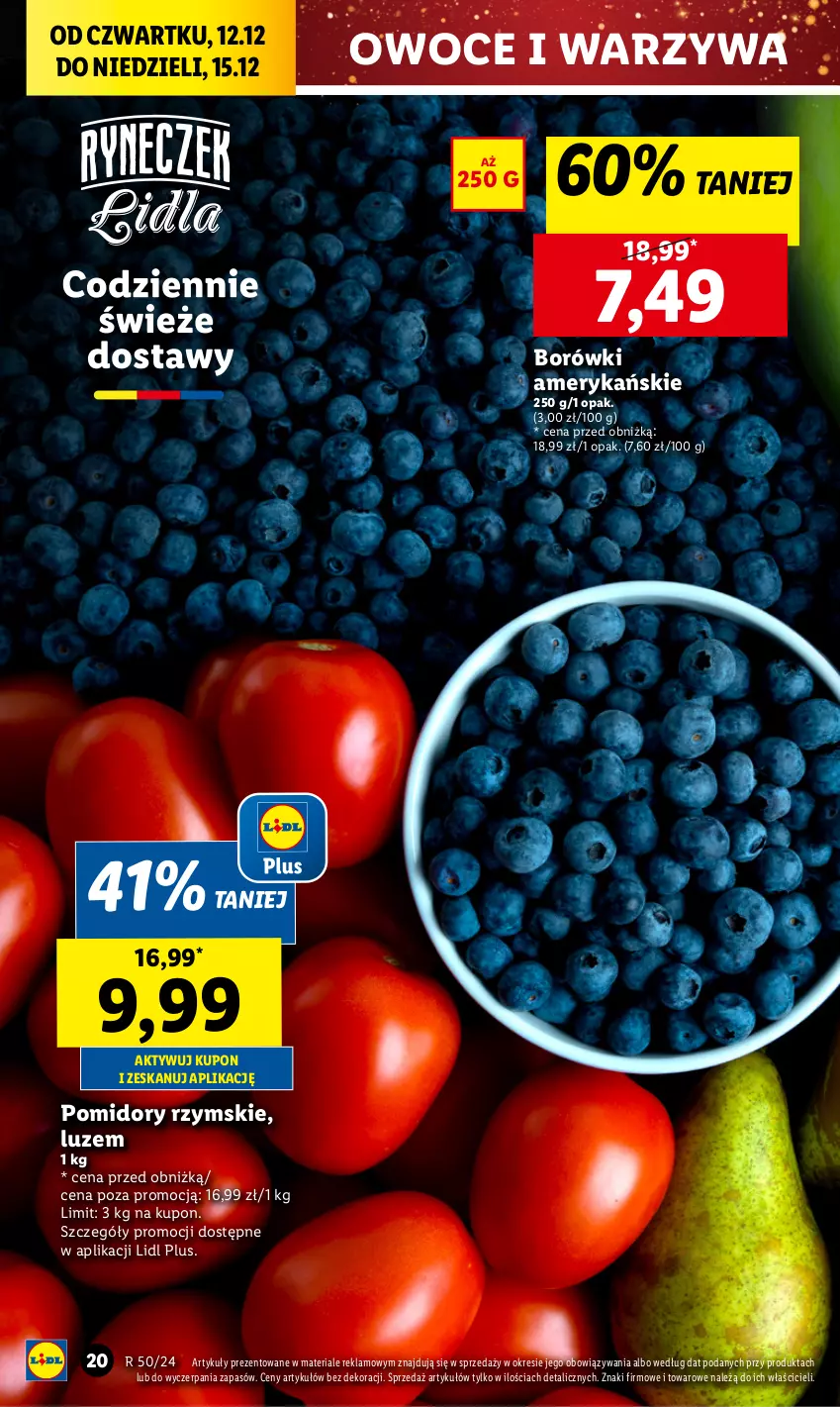 Gazetka promocyjna Lidl - GAZETKA - ważna 12.12 do 15.12.2024 - strona 22 - produkty: Owoce, Pomidory, Warzywa