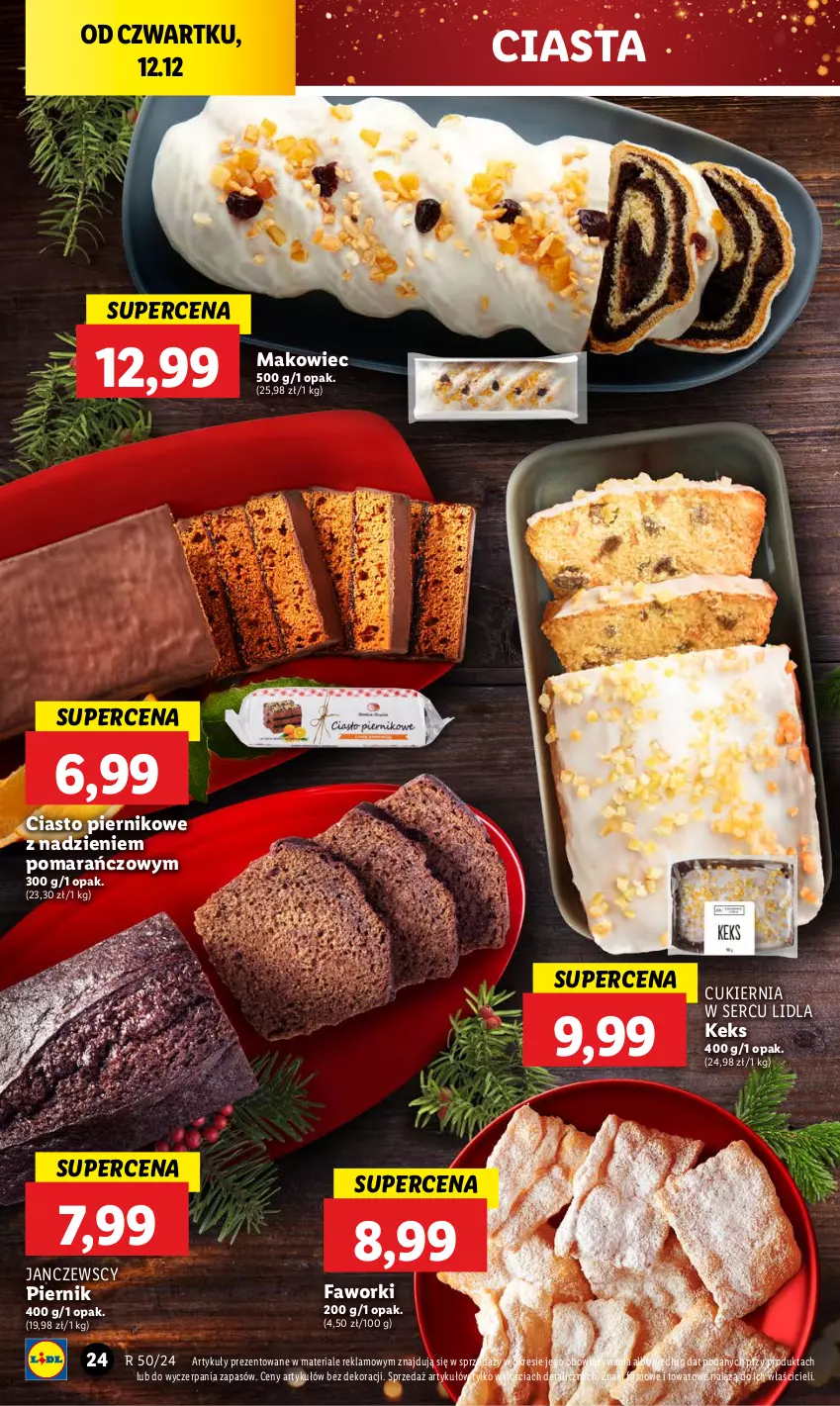 Gazetka promocyjna Lidl - GAZETKA - ważna 12.12 do 15.12.2024 - strona 26 - produkty: Cukier, Fa, Faworki, Makowiec, Piec, Pieczywo, Piernik, Ser