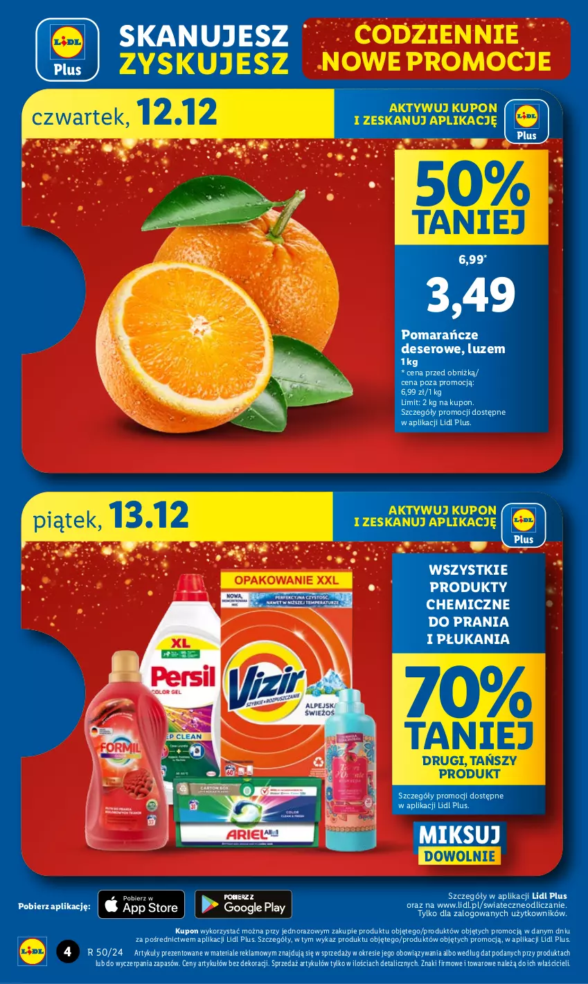 Gazetka promocyjna Lidl - GAZETKA - ważna 12.12 do 15.12.2024 - strona 4 - produkty: Deser, Pomarańcze, Ser