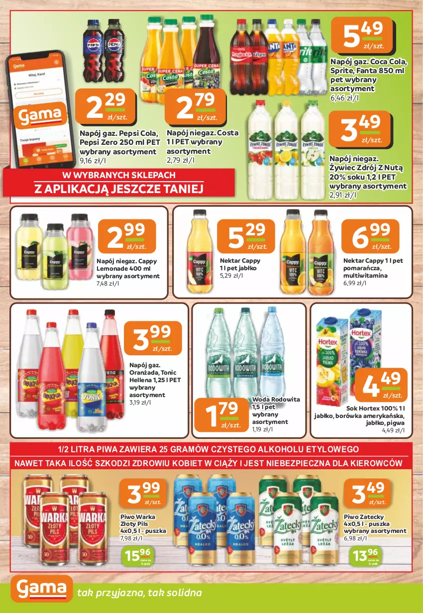 Gazetka promocyjna Gama - Gazetka Gama - ważna 18.09 do 30.09.2025 - strona 10 - produkty: Borówka, Borówka amerykańska, Cappy, Fa, Fanta, Gra, Hellena, Hortex, Napój, Nektar, Oranżada, Pepsi, Piec, Piwa, Piwo, Sok, Sprite, Warka, Woda