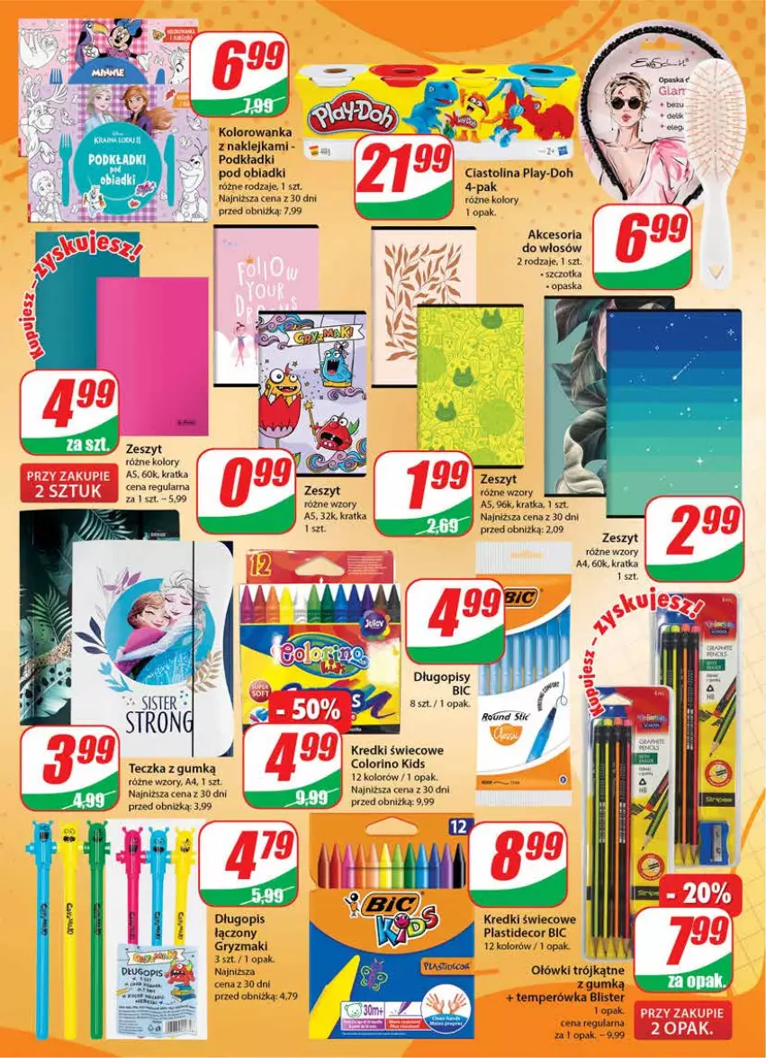 Gazetka promocyjna Dino - Gazetka 37 - ważna 13.09 do 19.09.2023 - strona 20 - produkty: BIC, Długopis, Gry, Klej, Kolorowanka, Opaska, Play-Doh, Podkład, Szczotka