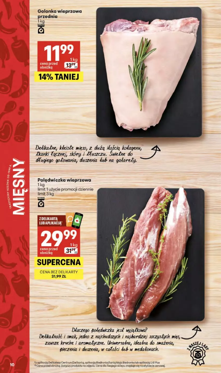 Gazetka promocyjna Delikatesy Centrum - Franczyza DC15 Czwartek - ważna 09.04 do 15.04.2026 - strona 10 - produkty: Dron, Golonka wieprzowa, Kolagen, Mięso, Piec, Polędwiczka wieprzowa, Rum