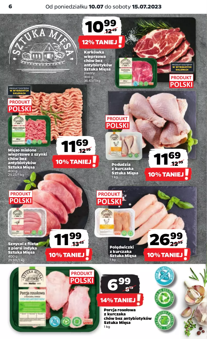 Gazetka promocyjna Netto - Artykuły spożywcze - ważna 10.07 do 15.07.2023 - strona 6 - produkty: Karkówka wieprzowa, Kurczak, Mięso, Mięso mielone, Polędwiczki z kurczaka, Por