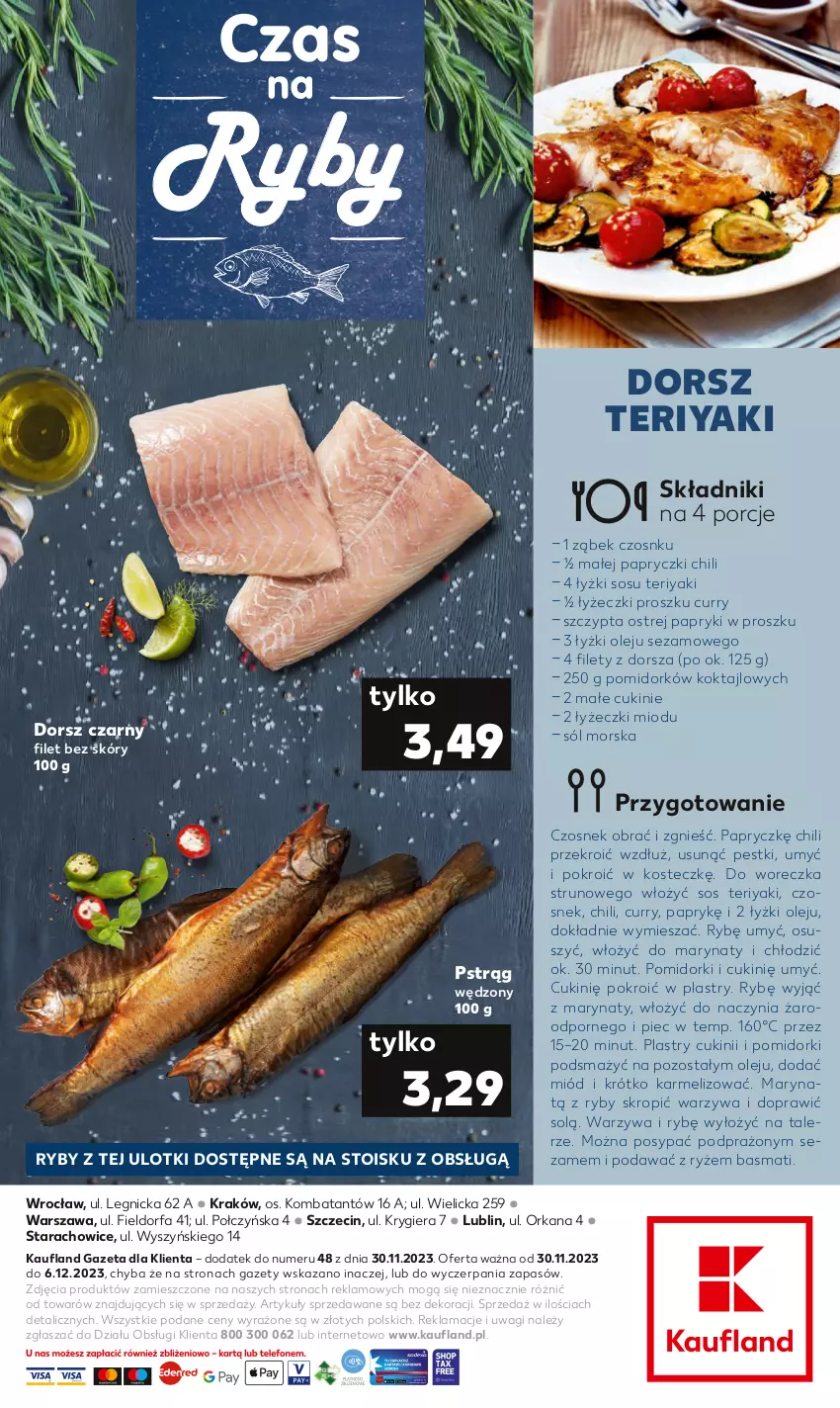 Gazetka promocyjna Kaufland - Kaufland - ważna 30.11 do 06.12.2023 - strona 2 - produkty: Czosnek, Dorsz, Fa, Miód, Olej, Orka, Piec, Pomidorki, Por, Pstrąg, Pstrąg wędzony, Ryż, Sezam, Sól, Sos, Talerz, Wagi, Warzywa