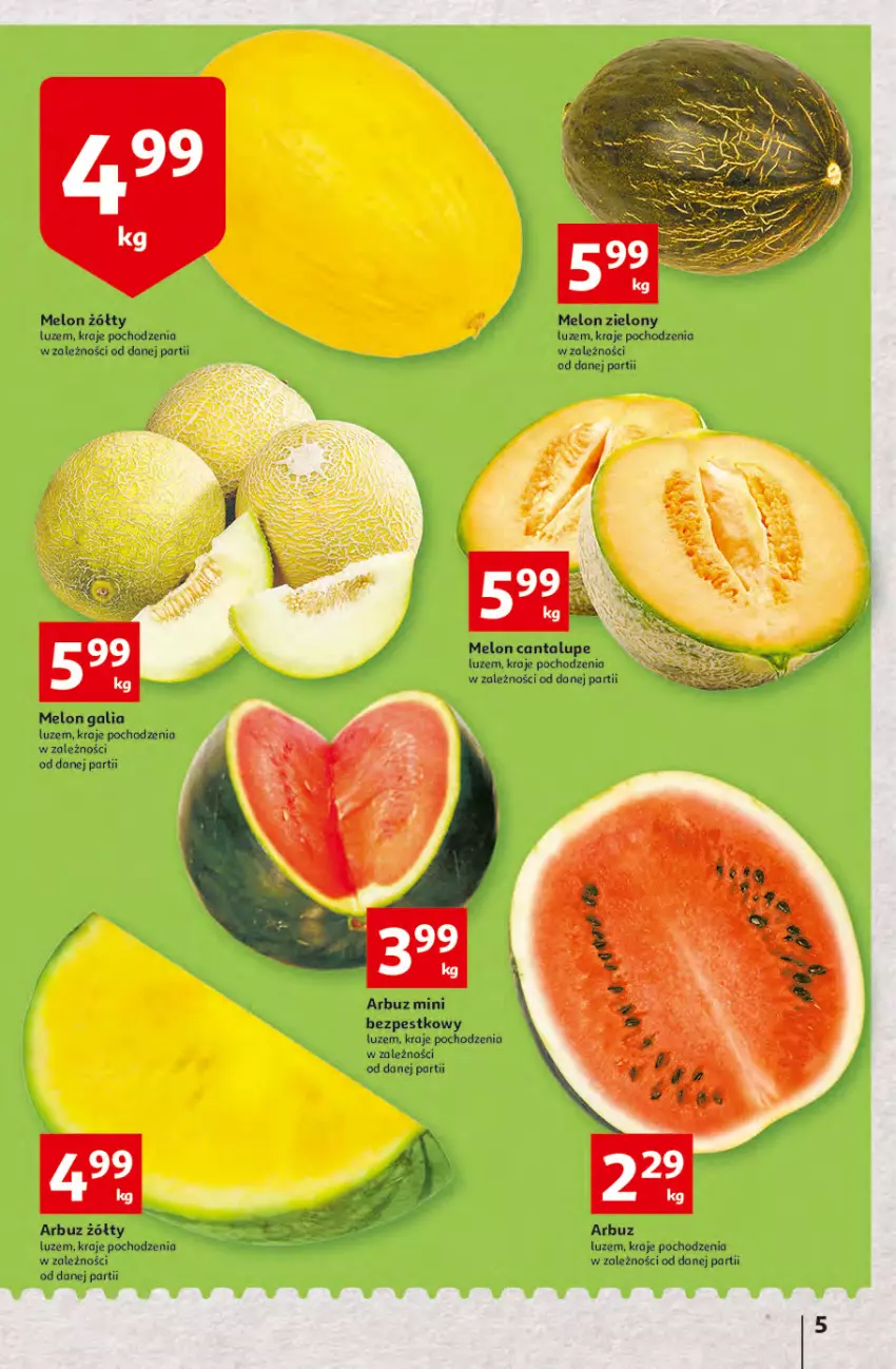 Gazetka promocyjna Auchan - Szkoła oszczędzania Temat PrzeTanie Kupowanie Hipermarkety - ważna 28.07 do 03.08.2022 - strona 5 - produkty: Arbuz, Melon