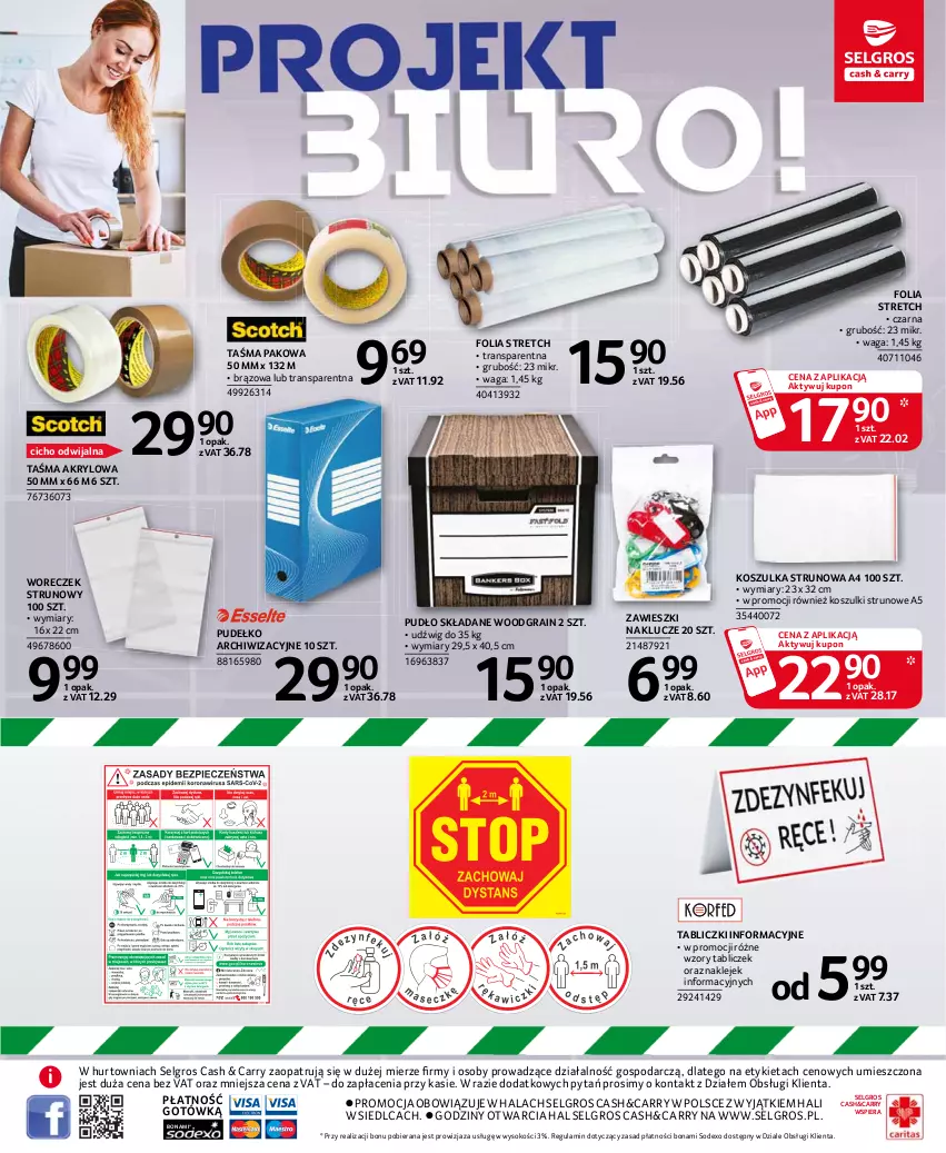 Gazetka promocyjna Selgros - Katalog biuro - ważna 29.04 do 12.05.2021 - strona 11 - produkty: Dźwig, Gra, Klej, Kosz, Koszulka, LG, Pudełko, Sok, Taśma pakowa, Tran, Waga, Woreczek, Zawieszki