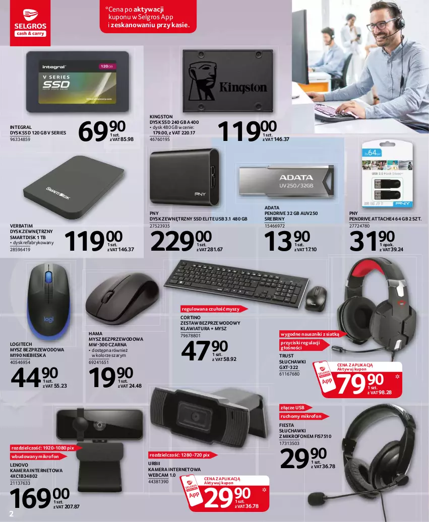 Gazetka promocyjna Selgros - Katalog biuro - ważna 29.04 do 12.05.2021 - strona 2 - produkty: Fa, Gra, Hama, Kamera, Kamera internetowa, Klawiatura, Lenovo, LG, Logitech, Mikrofon, Mysz, Mysz bezprzewodowa, Pendrive, Rust, Ser, Słuchawki