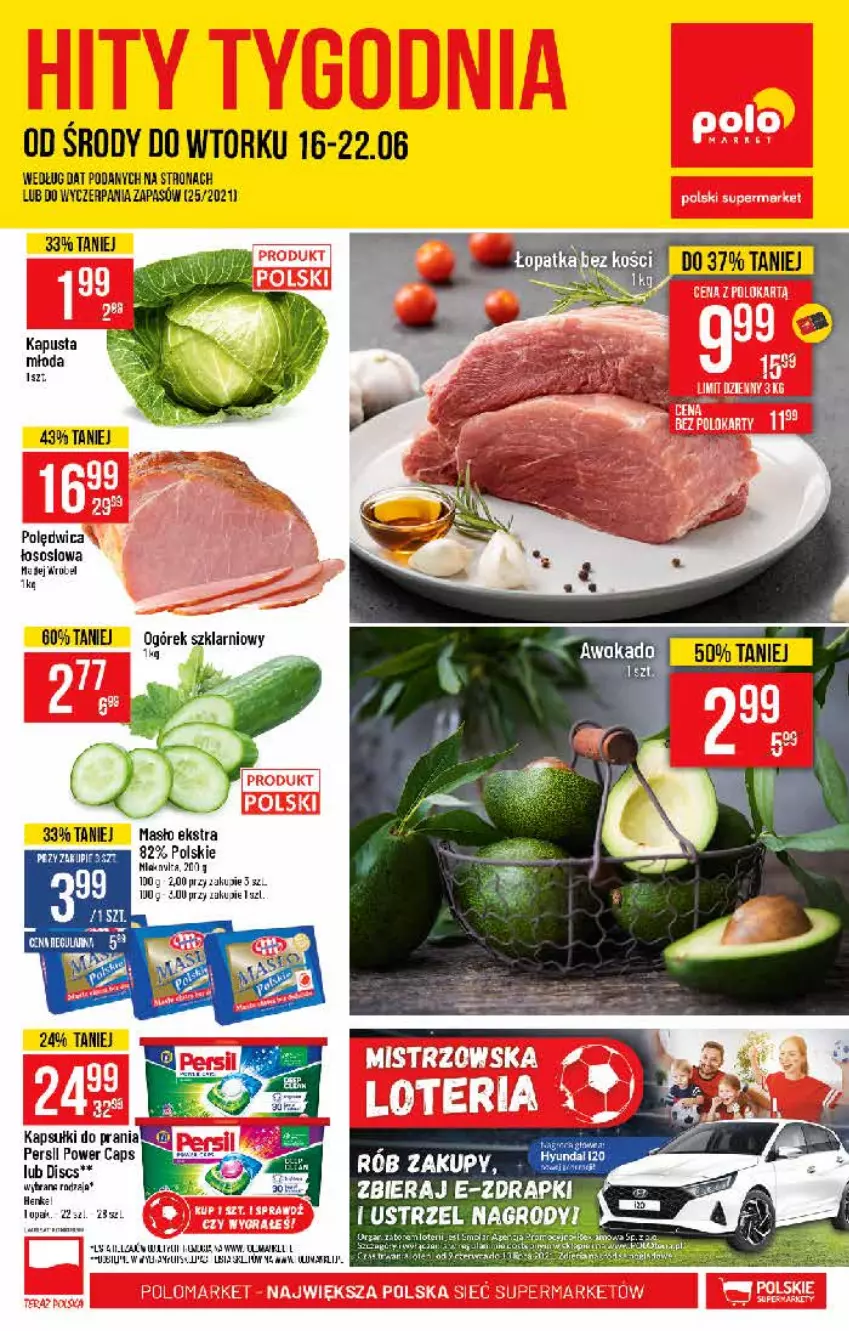 Gazetka promocyjna PoloMarket - Gazetka pomocyjna - ważna 16.06 do 22.06.2021 - strona 1 - produkty: Masło, Ogórek, Polędwica, Ser, Sos