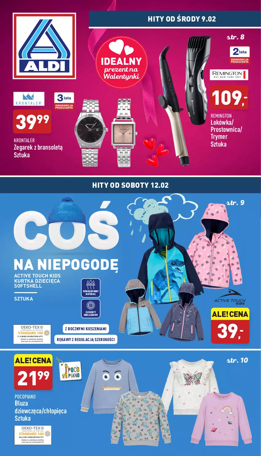 Gazetka promocyjna Aldi - Katalog Moda i Dom - ważna 09.02 do 12.02.2022 - strona 1 - produkty: Bluza, Dzieci, Kurtka, Kurtka dziecięca, Lokówka, Pocopiano, Por, Remington, Zegar, Zegarek