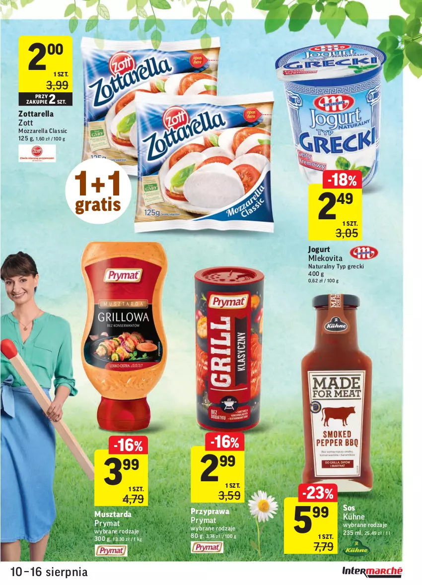 Gazetka promocyjna Intermarche - Gazetka promocyjna - ważna 10.08 do 16.08.2021 - strona 3 - produkty: Gra, Jogurt, Mleko, Mlekovita, Mozzarella, Mus, Musztarda, Prymat, Sos, Zott, Zottarella